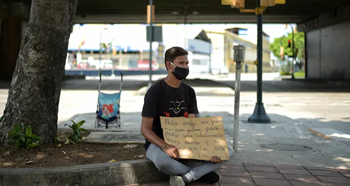 Un migrante venezolano durante el brote del coronavirus Un migrante venezolano durante el brote del coronavirus